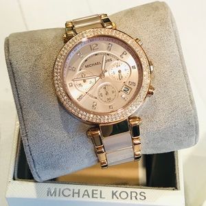 MICHAEL KORS Parker Rose Gold-Tone Blush Watch